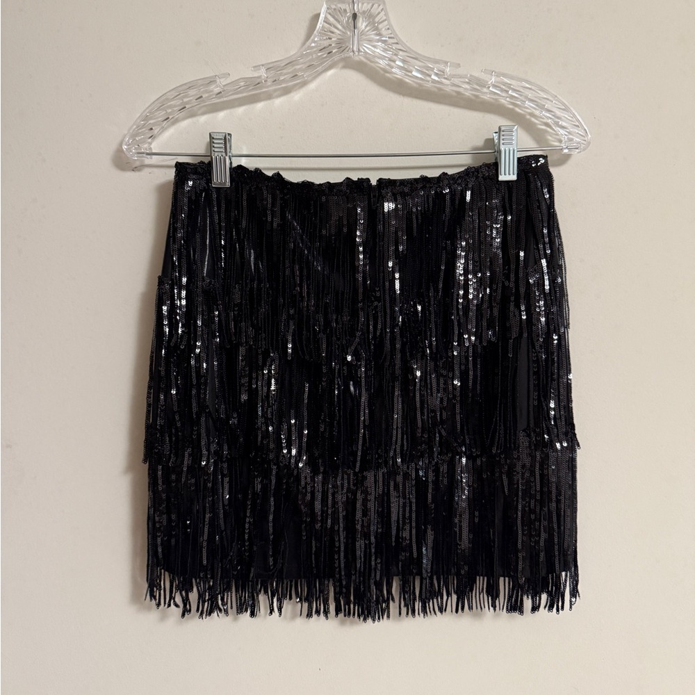 WINDSOR Black Sequin Mini Skirt